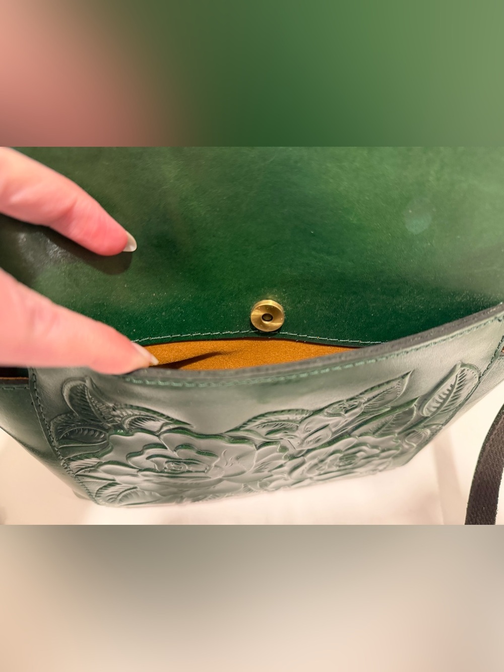 Patricia Nash Aveley Leather Crossbody Bag in Soft Green - Picture 10 of 16